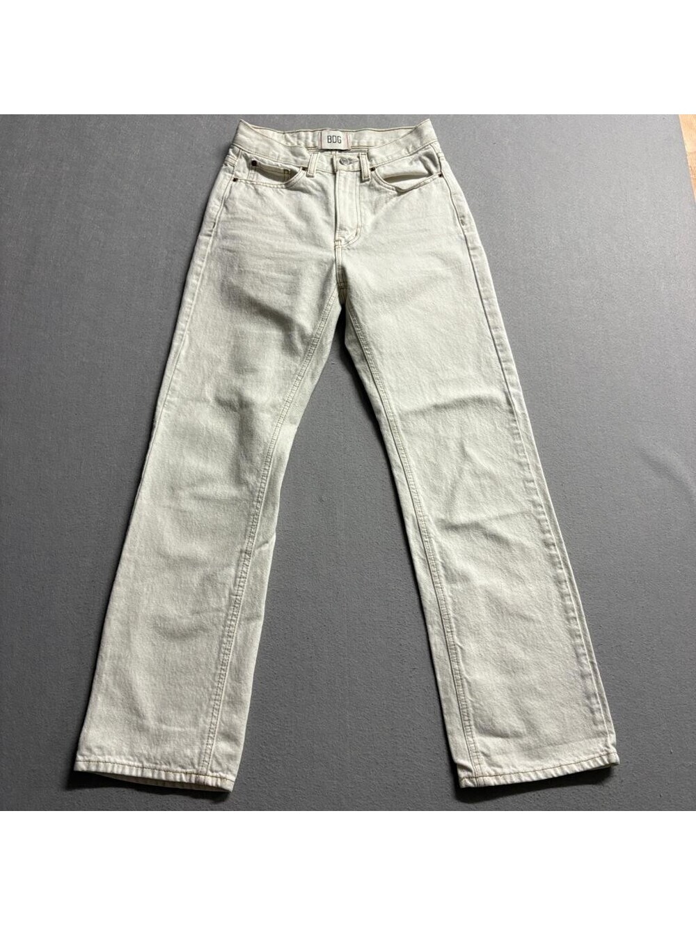 BDG Cowboy Jean Womens 25 Off White Beige Denim High Rise Straight Leg Pants